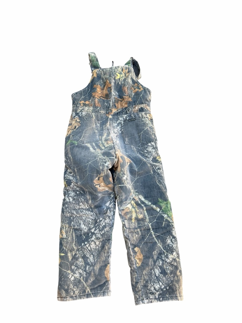 Mossy Oak Kids Camo Overalls in Green, Brown, Gray